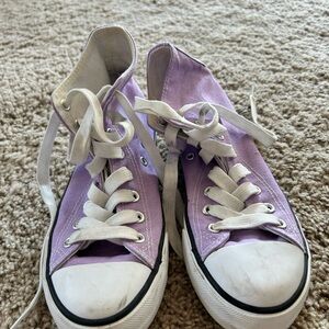 Purple High-Top Sneakers with White Laces